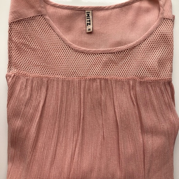 Dusty rose flowy top with soft meshed cut outs - Picture 9 of 9
